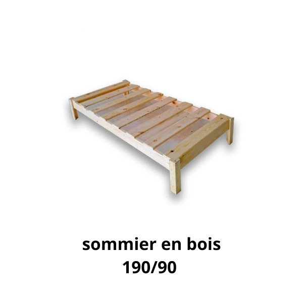 Sommier En Bois Naturel 1 place