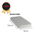 Matelas Bébé 5 étoiles 120×60 cm