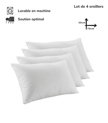 Lot de 10 Oreillers Orthopédiques Top Qualité Lavable 70x50cm